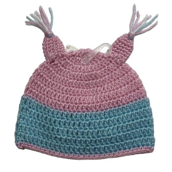 SO DORABLE Hand Crocheted Owl Bird Baby Winter Hat 0-6 Mos. Multi Beanie Boggan - Picture 5 of 12